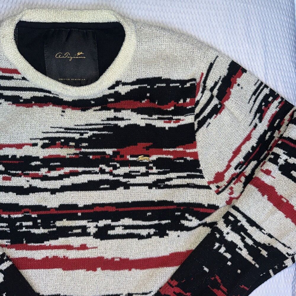 A. Tiziano Mens Pull Over Cotton blend  Sweater Sz Large beige logo